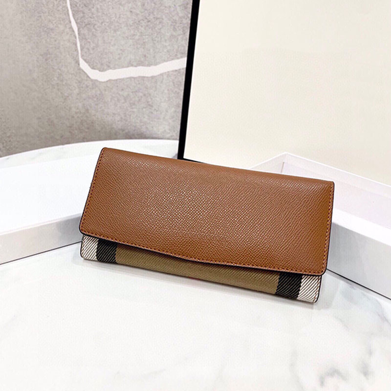 

Checkered Wallet Women Hand Clutch Purse Genuine Leather Banknote Clip Credit Card Holder Coin Purse Fashion Letters Flap Wallets