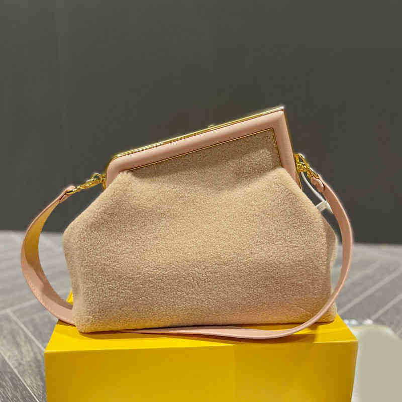 

evening bag plush Shoulder Bags Luxury crossbody Bag F Clip handbags Women quality Ostrich Skin Messenger Clutch Versatile Women's, Brown 2--23x25cn