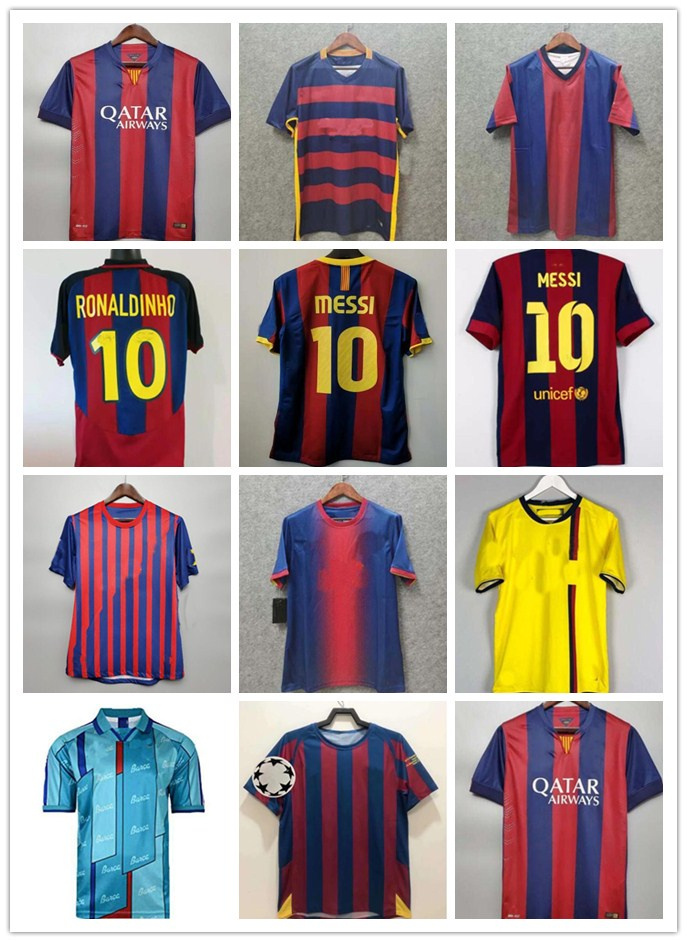 

soccer jerseys Barcelonas Retro soccer jersey 96 97 03 04 05 06 XAVI RONALDINHO RIVALDO GUARDIOLA PUYOL Iniesta finals maillot de FIGO 1899 1999 DAVID VILLA BARCA top, 08 09final