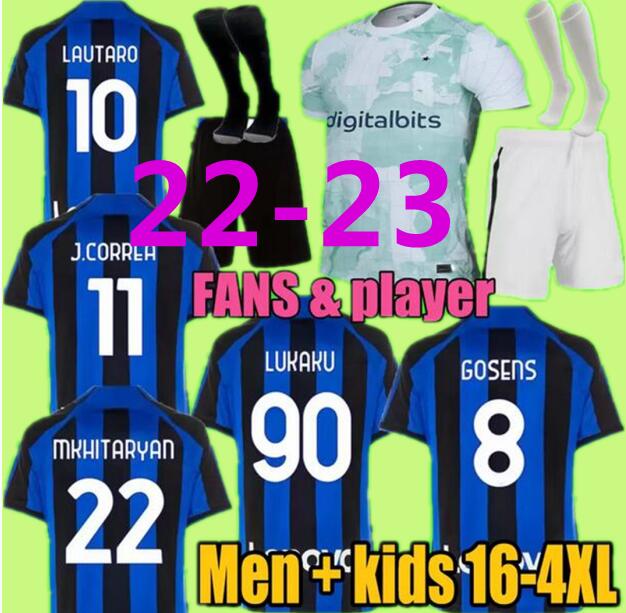 

Player Version Inter LUKAKU soccer jerseys 22 23 BARELLA VIDAL LAUTARO ERIKSEN ALEXIS DZEKO CORREA UNIFORMS football shirts 2022 2023 Milan men kids kit jerseys