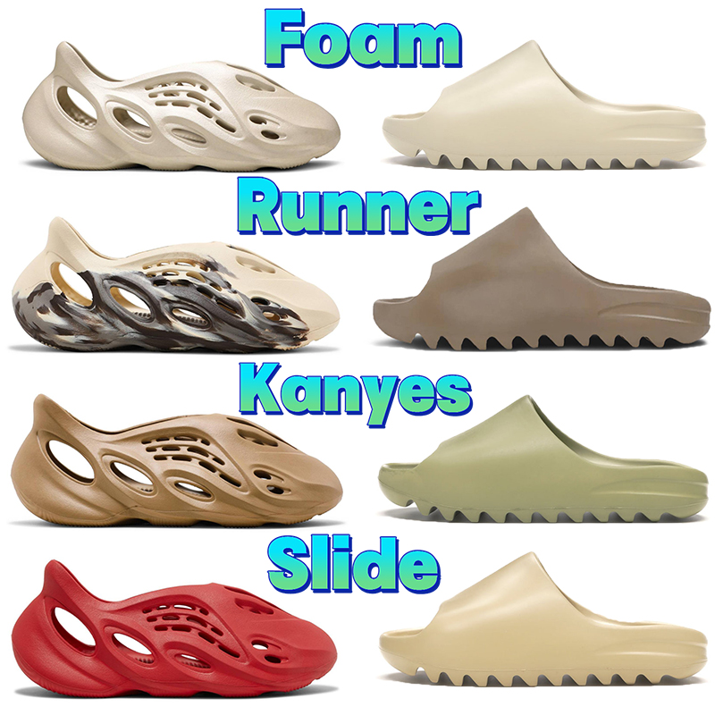 Foam Runner Sandals Designer Men Women Slide Bone Desert sand Vermillion Ochre kanyes Slippers Onyx Resin kanyes slides shoes mens Slipper womens beach Sandal GAI