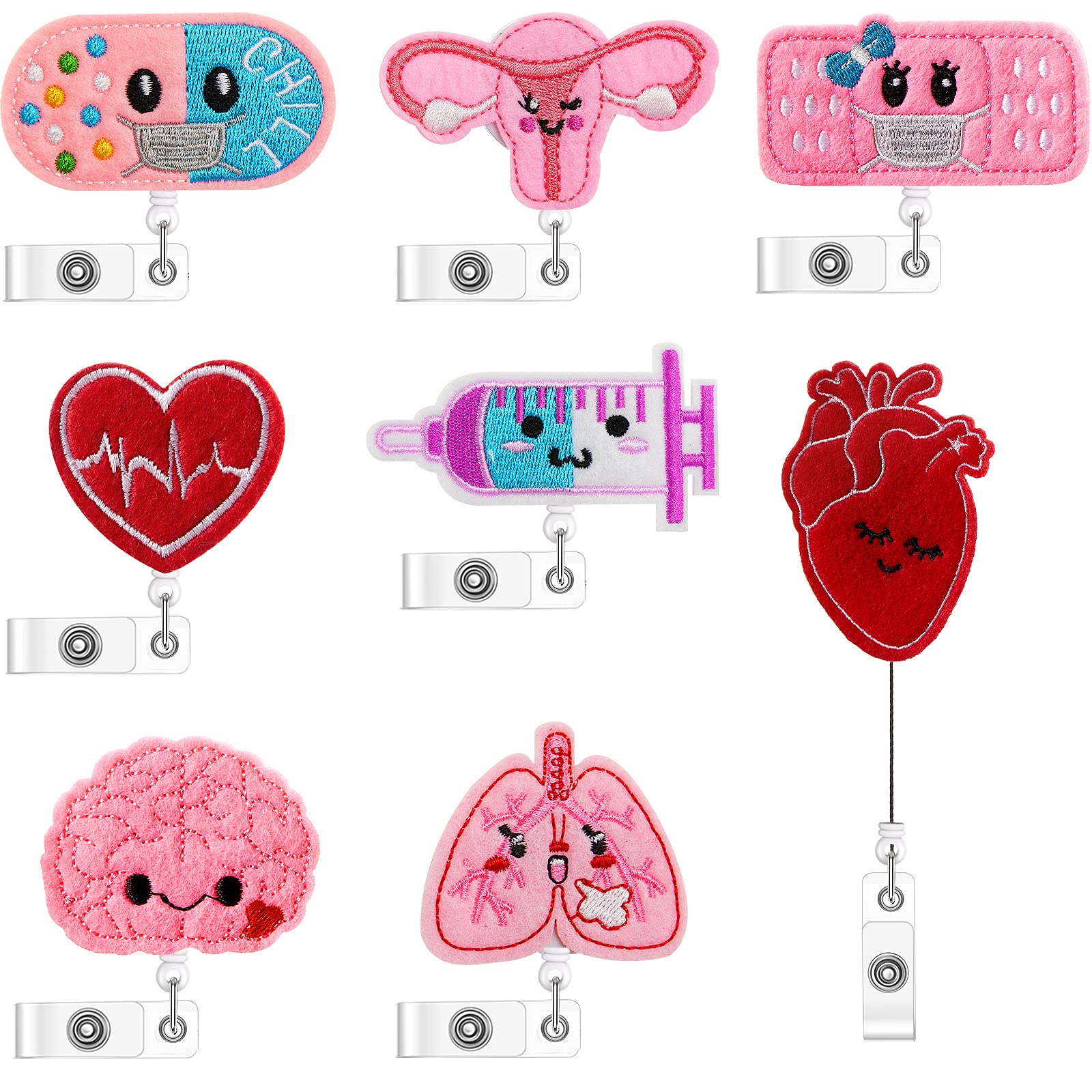 

Other Office School Supplies L Felt Nurse Badge Reel Retractable Holder Nursing Name Clip Brain Heart Lung Id Decorative Wi Homefavor Am0Fg, As details