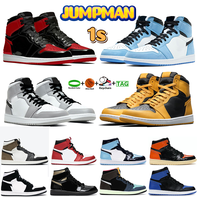 

Bred Patent jorden Basketball Shoes men Jumpman 1s 1 Light Smoke Grey University Blue High Dark Mocha Pollen man Sneakers Chicago Black, #28- black mushroom