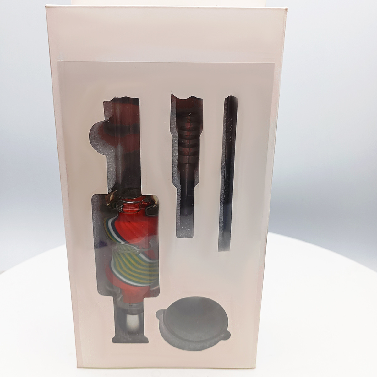 

Smoking Pipes Glycerin Rasta Pipe Glass NC Kit with Titanium Tips Dab Straw Oil Rigs Wax Dabber Tool Nector Collectors Freezable