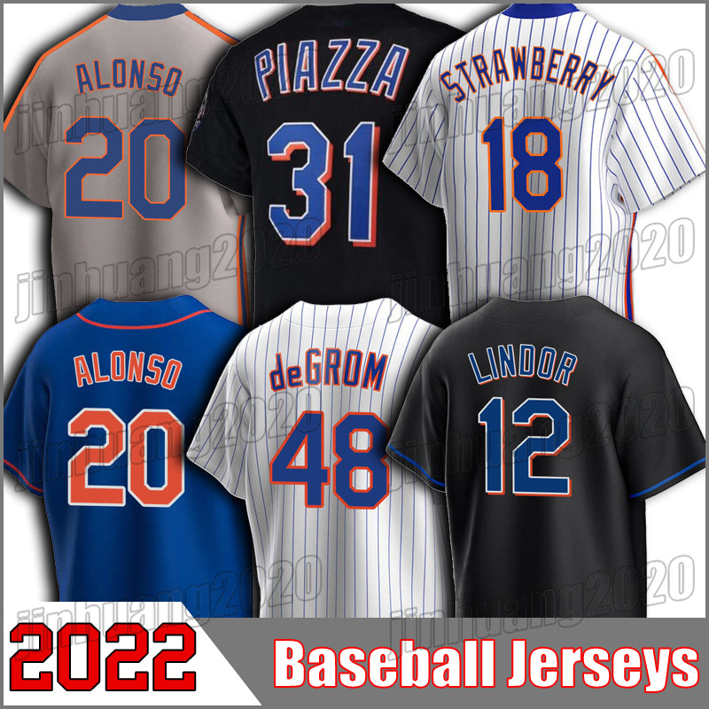 

12 Francisco Lindor Baseball Jersey 20 Pete Alonso Max Scherzer New York''Jacob deGrom Mets Mike Piazza Starling Marte Keith Hernandez Strawberry Travis Jankowski 6, Man cusotm jersey (ddh)