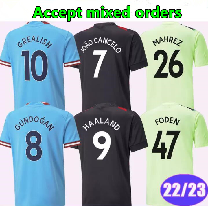 

22 23 HAALAND soccer jersey DE BRUYNE MANs MAHREZ MANCHESTERS FODEN football shirt