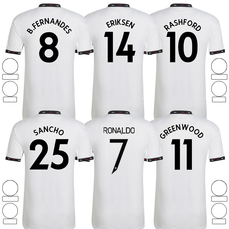 

22 23 Soccer Jerseys Fans SANCHO ANTONY ERIKSEN B.FERNANDES MANS UTDS RASHFORD football shirt 2022 2023 men CASEMIRO Elanga VARANE MAGUIRE MARTINEZ away, Print uel font