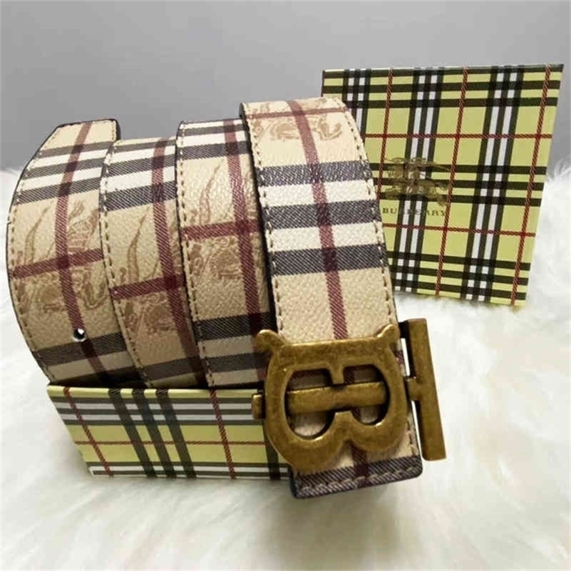 

Leather Belts Burbrerys mens Luxury buckle smooth belt same famous brand doublesided fashion style lilop, Black