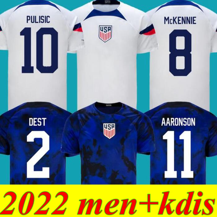

2022 2023 USA Custom PULISIC MCKENNIE Away Soccer Jerseys 22 23AARONSON MUSAH RAPINOE MORGAN LLOYD America Football Shirt United States LLETGET MEN KIDS KITS Socks, 2022 away