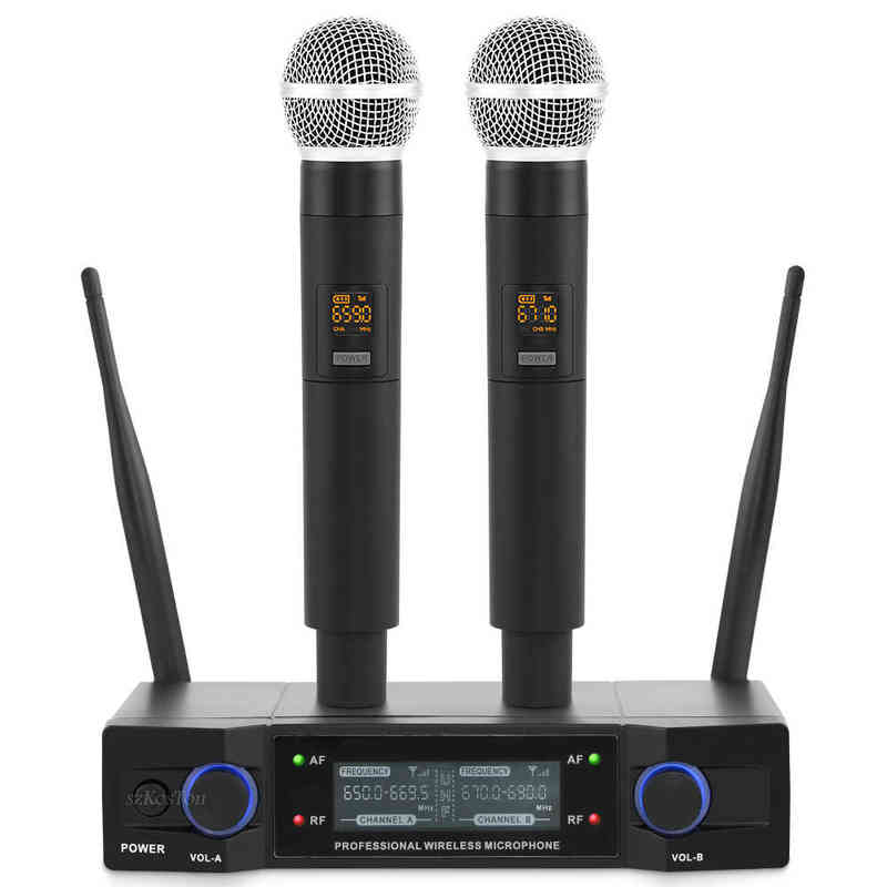 Microphones Professional UHF Wireless Microphone System Karaoke Handheld Microphone 80M For Home Theater PA Speaker Singing Party Church T220916-image-803201695