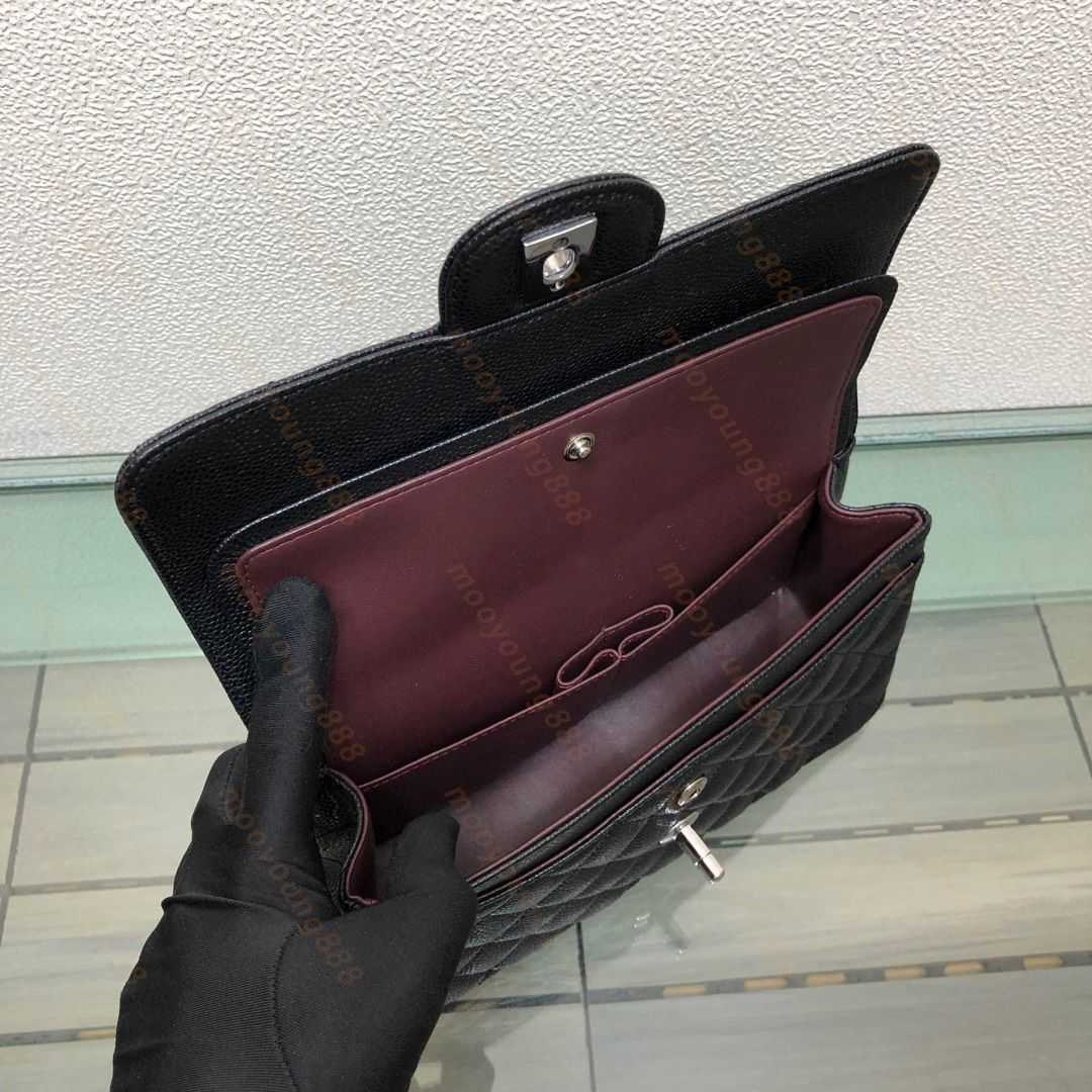 

Fashion bag 10a Top Tier Quality Luxury Designer Small 25cm Double Flap Bag Real Leather Caviar Lambskin Classic All Black Purse Quilted Handbag, Upload pics to contact us