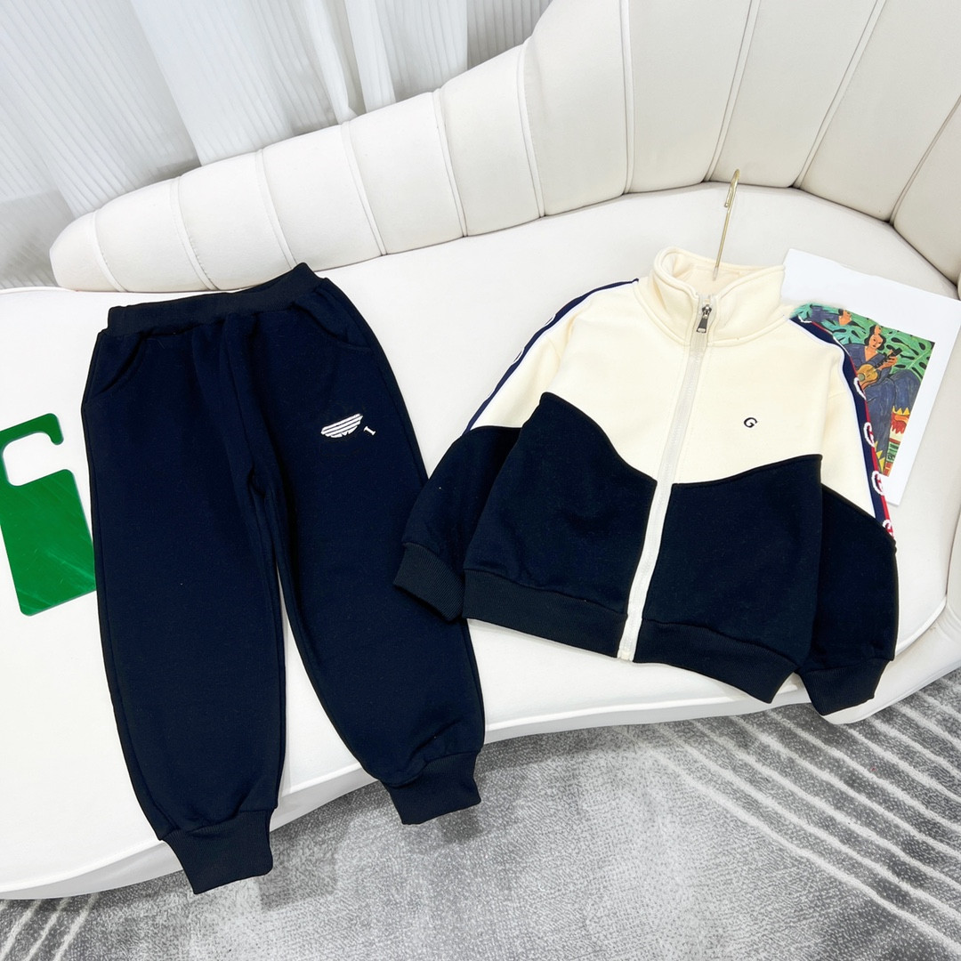 Set Baby Clothes Children kids Designer Clothing 2022 Zipper Pocket Long Sleeve 2 Pieces Sweatshirts Sports Pants Kids 110-160cm-image-803276056