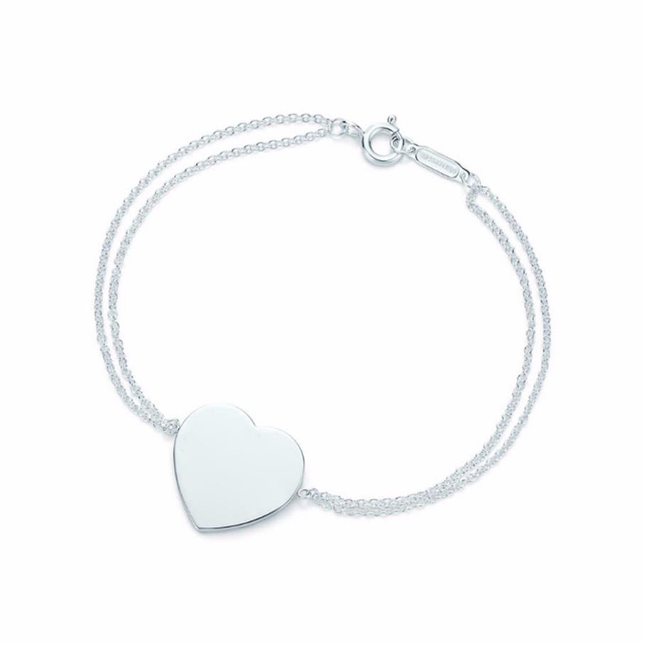 

Original 925 prata esterlina classico chave em forma de cora o pulseira com original gravado festa de casamento joias frete grati242J