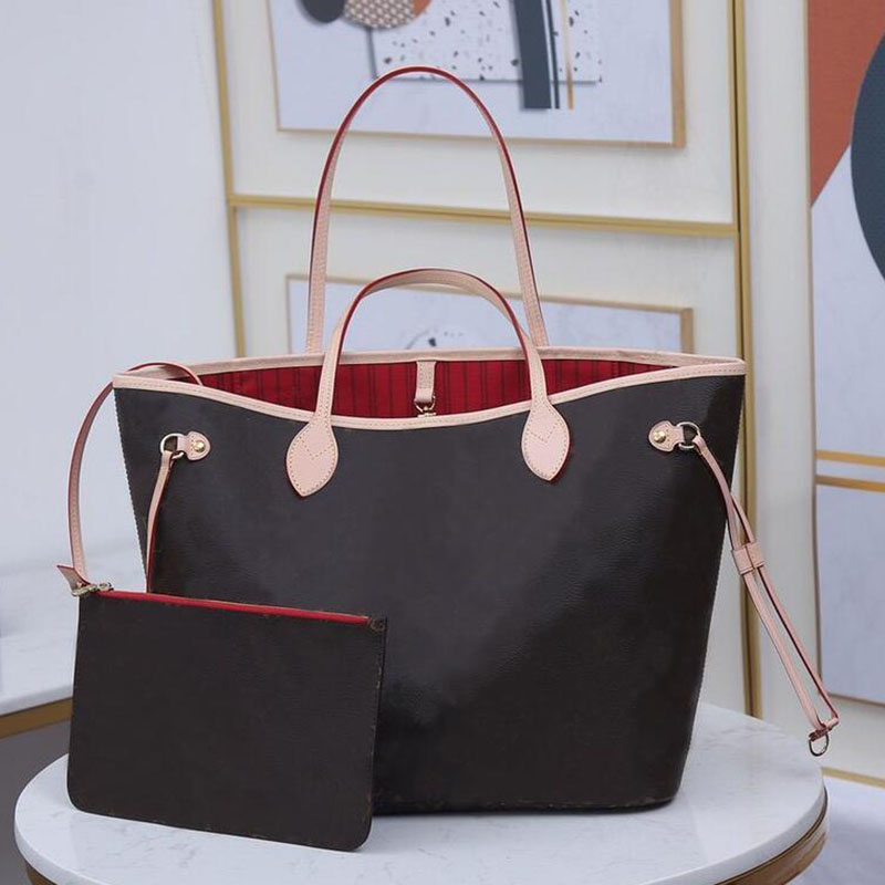 

M40995 M40996 M41178 totes shopping bag GM MM PM 3 size 2pcs/set with wallet women Mini Genuine Leather Medium fashion Handbags Large composite bags lady purse, White grid-apricot