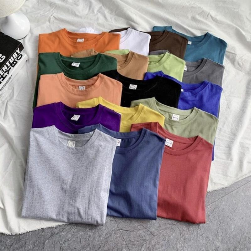 

Women' T Shirts 2022 Women Solid Short Sleeve T-shirts Wholesale Korean Summer Colorful Tee Male O-Neck Clothes Oversize -3XL, Black