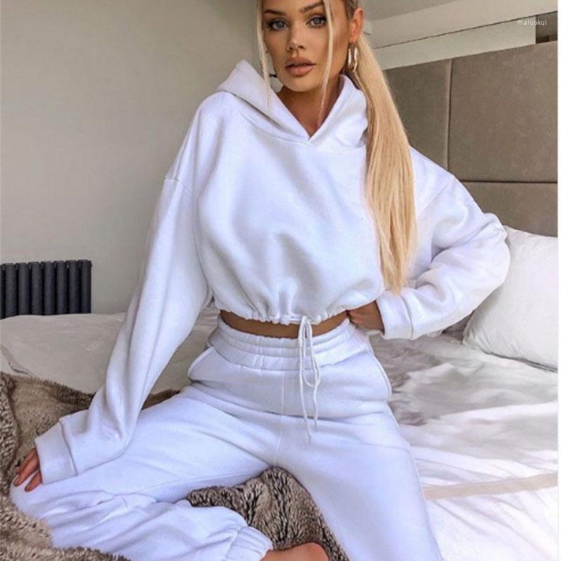 

Women' Tracksuits 2022 Sport Casual Pants And Crop Top Two Piece Set Women Outfit Spring Female Sweatshirt Jumper Sweatpants Suit Tracksuit, Black