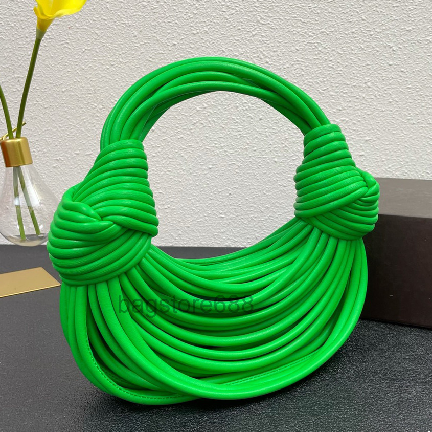 

luxury bag 2022 jodie tubular leather top handle bag Double Knot designer zip closure clutch women bag with knotted handbag wallet lady sing, 20