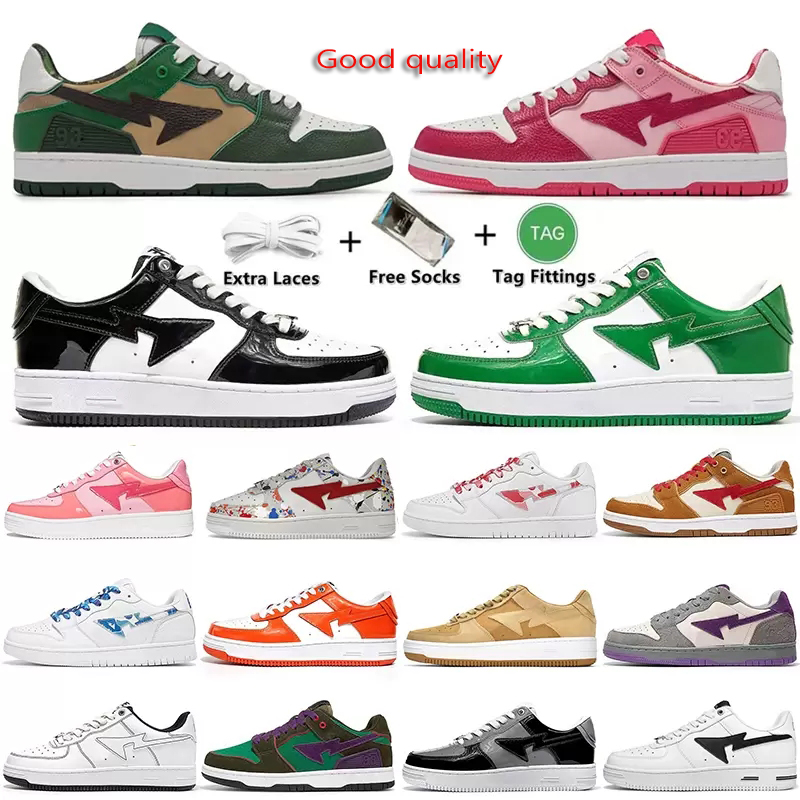 

2022 Shoes for man woman Bapestas Sta Low ABC Camo Stars Casual Shoes Sk8 Women White Green Red Black Yellow Sneakers size 36-45