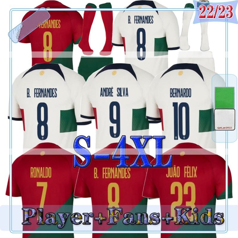

22 23 PortuguesaS Fsan Player soccer jerseys Maillot Foot JOAO FELIX RUBEN NEVES BRUNO FERNANDES DIEGO J. OTAVIO 2022 2023 PortugueseS football shirt 958Y#, (adult kids socks)