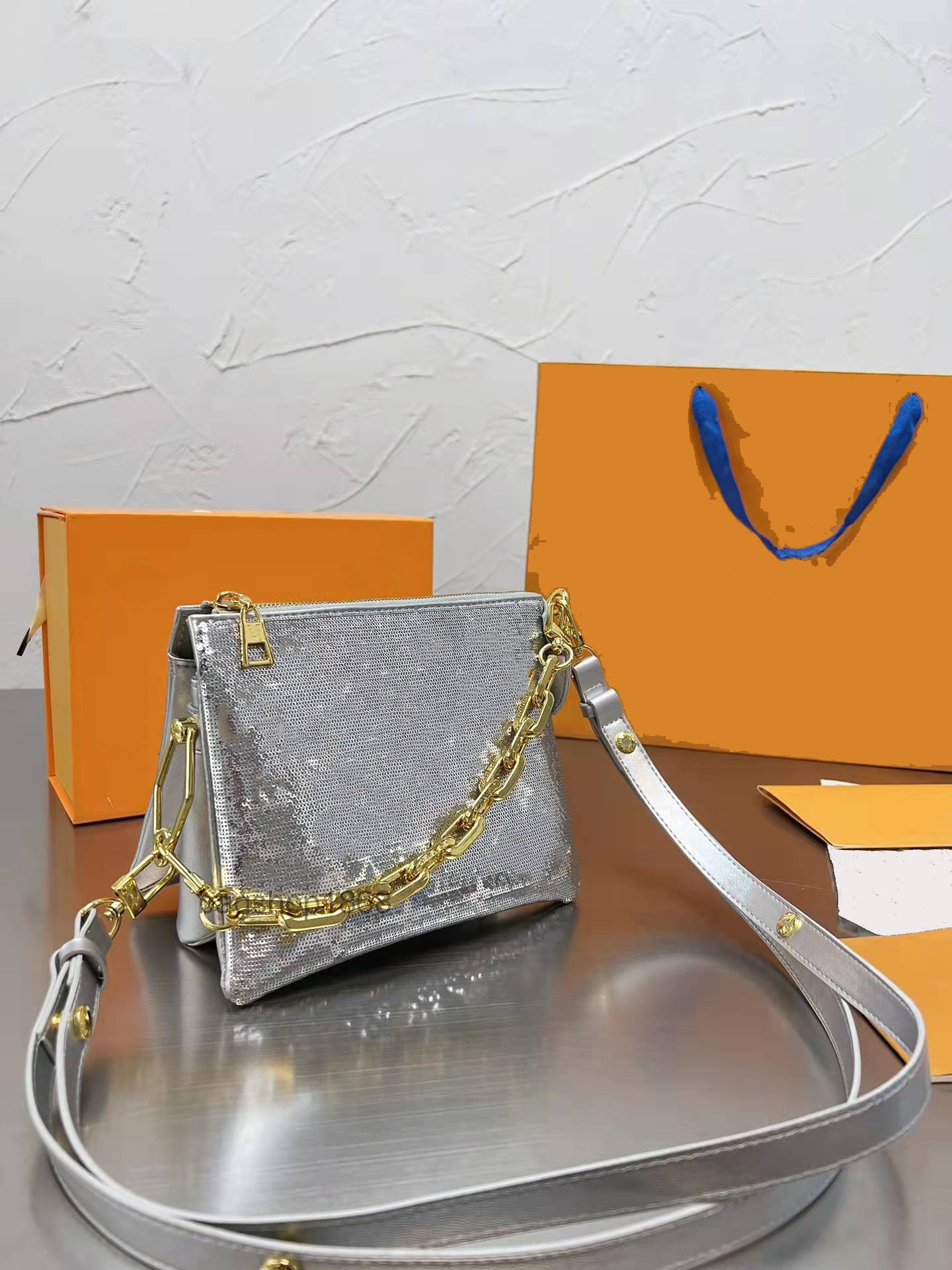 

22s Designer Bag COUSSIN bags Classic printing Vintage Quality Handbags Wallet new style silver luxury bag