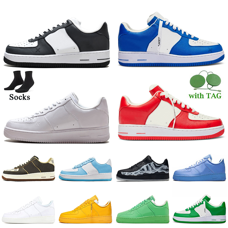 

With Socks Women Mens Designer Shoes af1 black offs white team royal comet red AirForces 1 Skeleton Orange Paisley Chlorophyll MCA Blue Platform Sneakers Trainers, B56 sup black 36-45