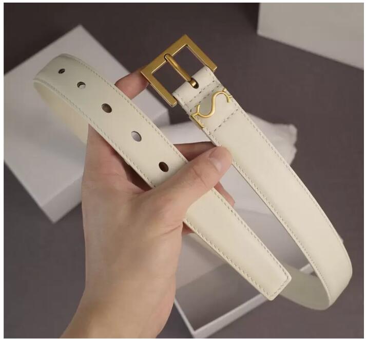 

Designer Belt Luxurys Mens Womens Cowskin Belts Women Fashion Waistband Cintura Ceinture Golden Buckle Belt 2.8cm, Gold