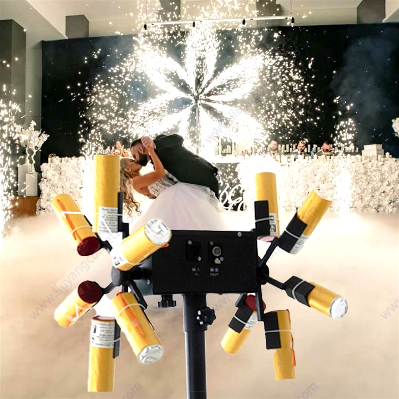 

Christmas Decorations Wedding Firework Fountain Party Remote Control Double Electric Windmill Machine Cold Fire Pyro Firing System Stage Show Wireless 220916