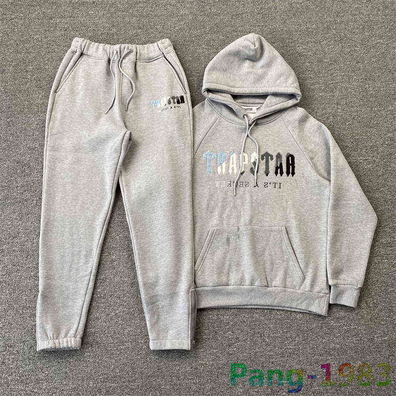 

Men' Hoodies Sweatshirts 2022fw Trapstar Sports Suit Men Women Blue White Towel Embroidered Hoodie Sweatpants Plush Fitness Leisure