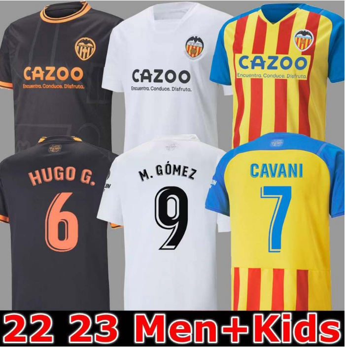 

22 23 Valencias soccer jerseys CAVANI GUEDES GAMEIRO camisetas de futbol RODRIGO Gaya M.Gomez men kids kit football shirts 2022 2023 Rivero C.SOLER Cheryshev home AWAY, 22 23 home kids