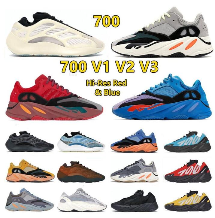 

700 V1 V2 V3 Mens Running Shoes Hi-Res Red Blue Inertia Azael Alvah Azareth Copper Fade Bright Blue Magnet MNVN orange Cream 700s outdoor sneakers, Please contact us