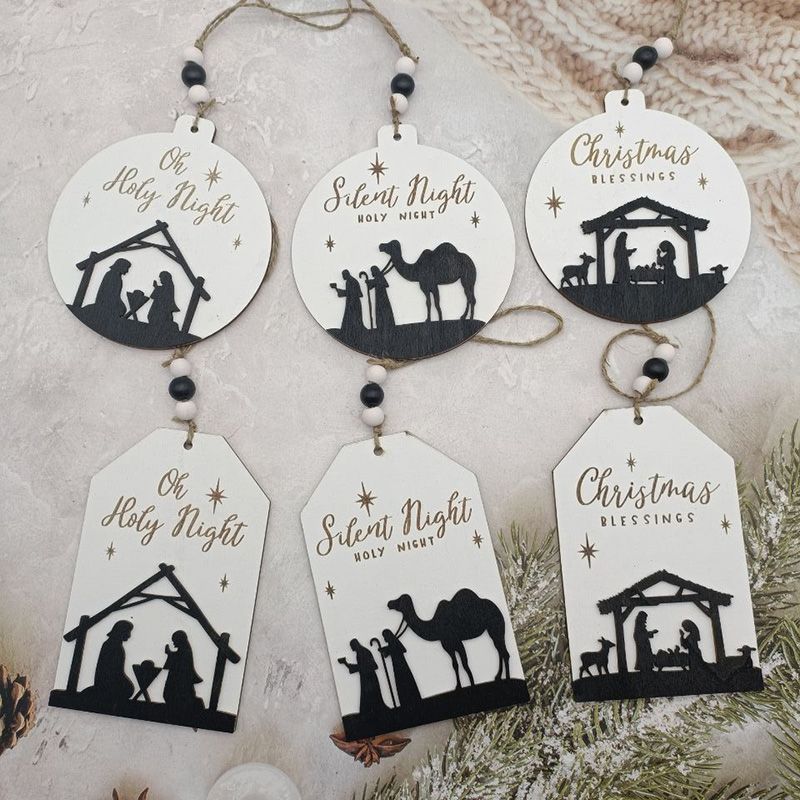 

Creative 2022 New Wooden Christmas Decoration Pendant Craft Home Party Christmas Decor