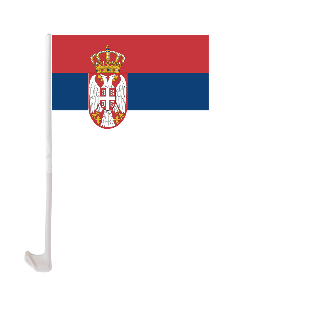 

Serbia Car Flag 30x45cm Window Clip Serbian Flags Polyester UV Protection Car Decoration Banner with Flagpole