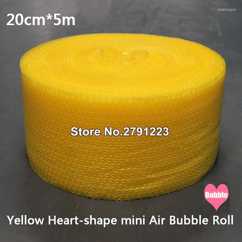 

Gift Wrap 20cmx5m Yellow Heart-shape Mini Air Bubble Roll Party Favors And Gifts Packing Foam Wedding Decoration Emballage Bulle Warp