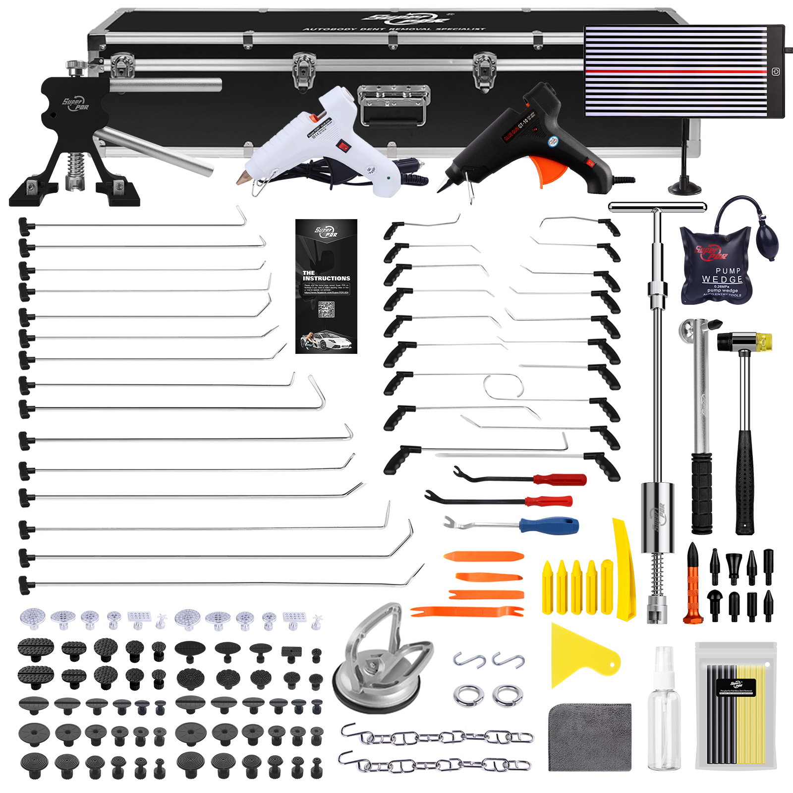 Super PDR Car Dent Retross Kits de réparation automobile Autres outils de véhicule Dégâts Dommage Dent Dent Fix de tiges de crochet Professionnel