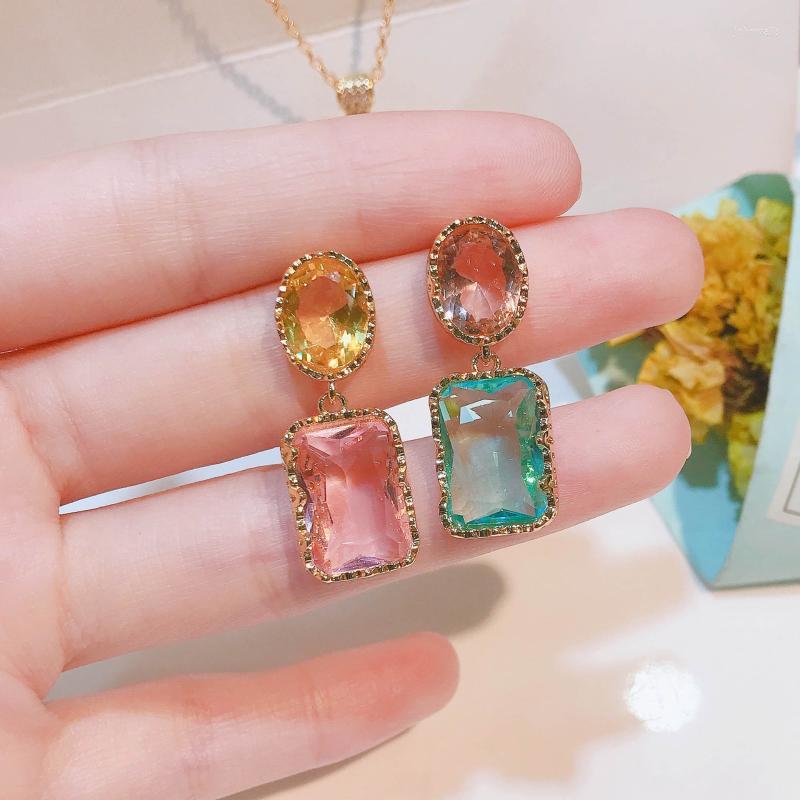 

Dangle Earrings & Chandelier Fashion Geometric Asymmetry Crystal Stud Women's Baroque Style Ear Vintage Wedding Party Jewelry WholesaleD