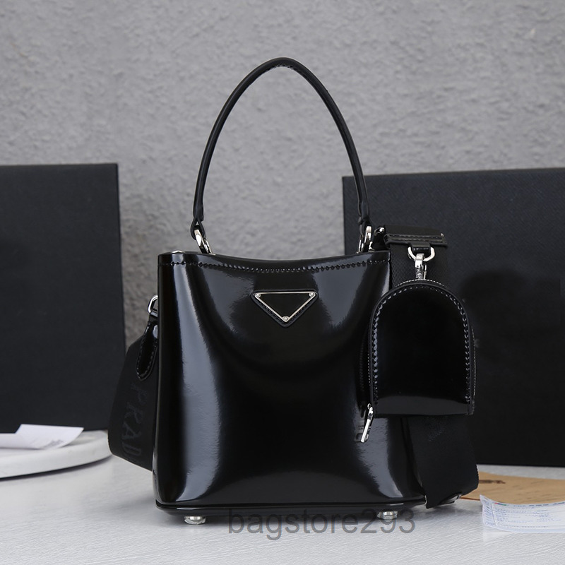 

designer bag crossbody bags shoulder luxuries designers women luxury woman handbag luxurious handbags bucket patent leather Paris French dustbag 2022, Black