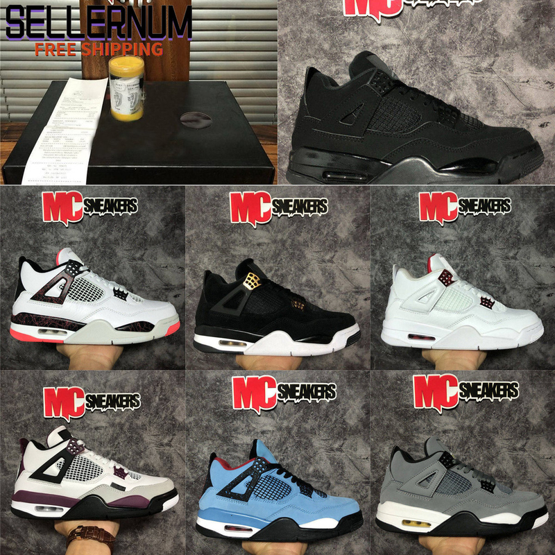

TOP Quality Jumpman 4 4s Men Women Basketball Shoes University Blue Sail Kaws Metallic Purple Cement Alternate Motorsport Brat Breds Mens, Style 24