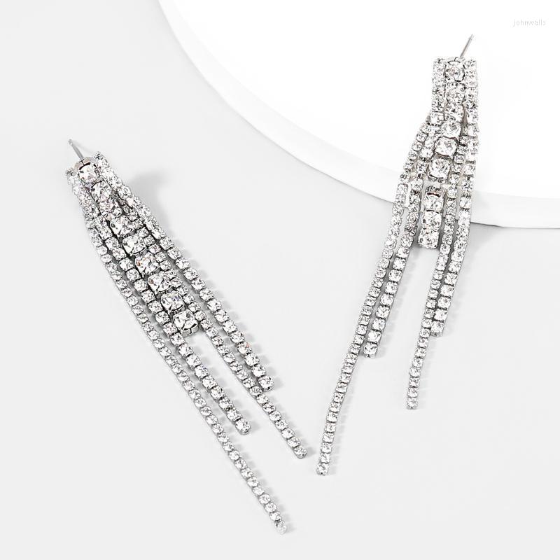 

Dangle Earrings & Chandelier Irregular Women Tassel Drop Bling Rhinestone Fashion Party Long Trendy Statement Brincos Jewelry HT355Dangle Ch