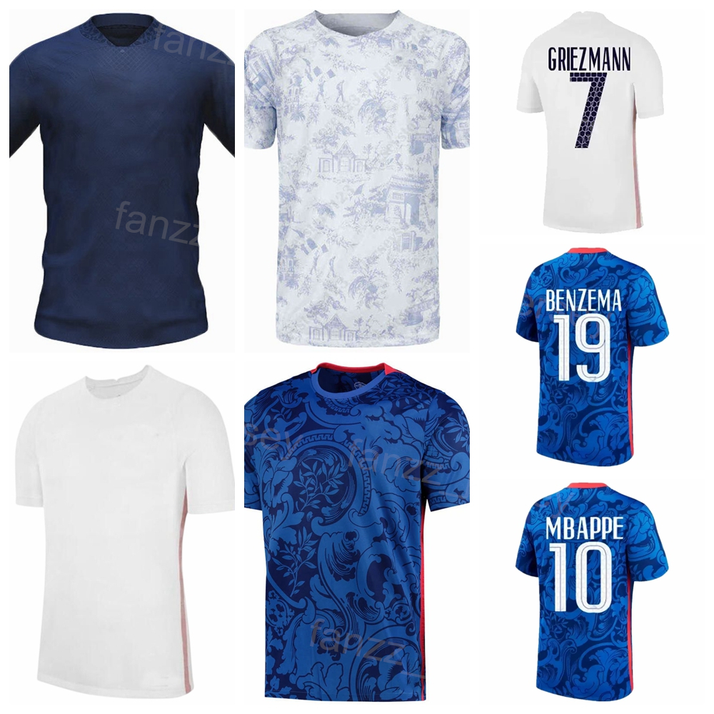

National Team Soccer French 7 Antoine Griezmann Jerseys 9 Olivier Giroud 10 Kylian Mbappe 6 Paul Pogba 13 KANTE PAVARD TCHOUAMENI Football Shirt Kits 2022 World Cup, With patch
