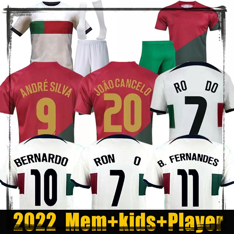 

2022 JOAO FELIX Soccer Jerseys RUBEN PORTUGIESER NEVES BRUNO DIOGO J. OTAVIO FERNANDES 22 23 Portuguese National Team football shirt Men Kids kit, 11