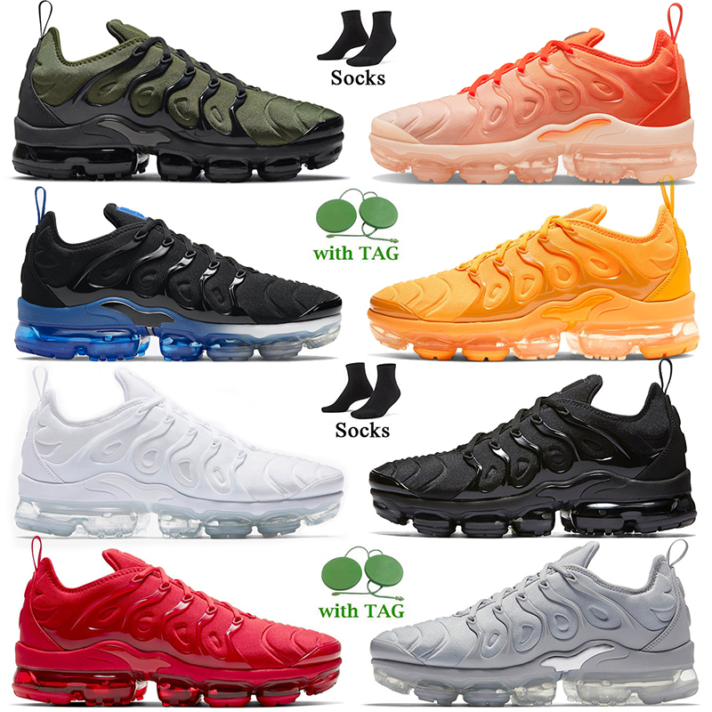 

Outdoor Jogging Sport Running Shoes With Socks 2022 TN Plus Triple Black White Royal Midnight Blue Red Bubblegum Women Mens Trainer Sneakers Outdoor Sports Size 36-47, B8 grey silver 36-47