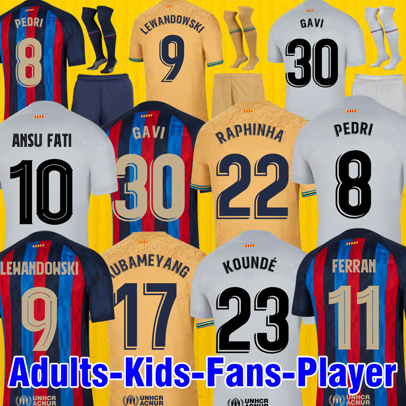

22 23 PEDRI GAVI soccer jersey LEWANDOWSKI FC FERRAN camiseta de futbol AUBA barca 2022 2023 ANSU FATI football shirt MEMPHIS barcelona kits men kids 998820 jersey, 22 23 home