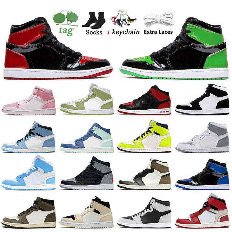 

Shoes Basketball Jumpman 1 1s Sports Trainers Sneakers Patent Bred Green Stealth J1 Banned Heritage Twist White Women Mens Visionaire, D33 atmosphere bubble gum 36-47