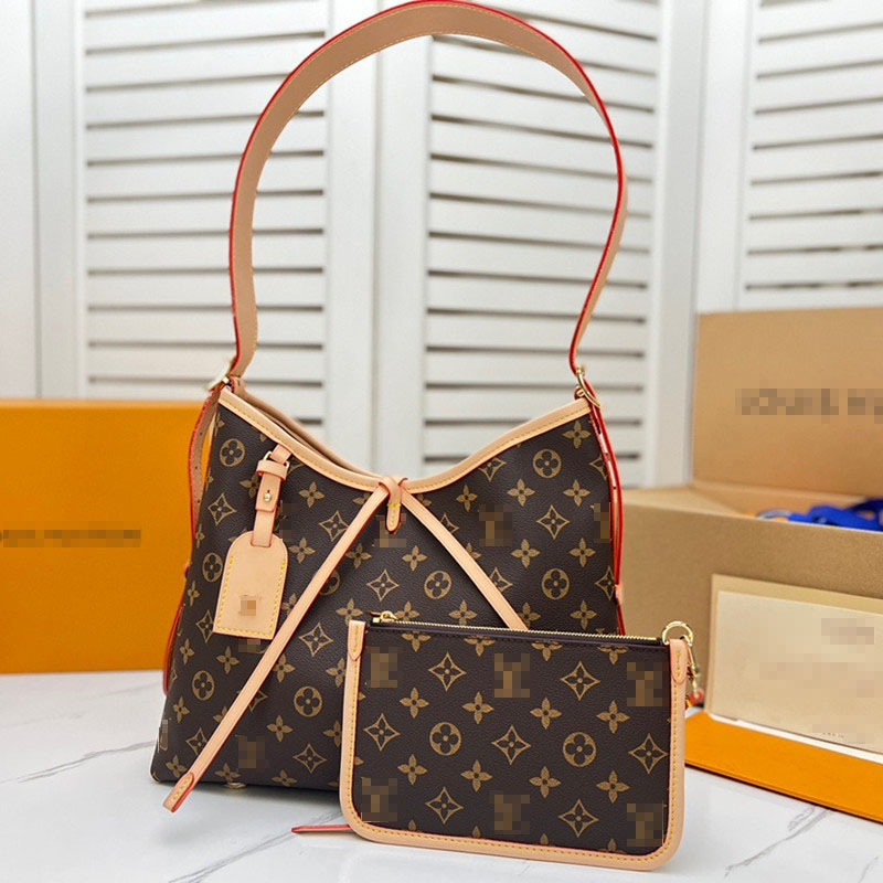 

2022Famous Brand Designer Messenger Tote Leather bag Vintage Pattern Crossbody Handbag Purse 2Pc with Coin Purse New High capacity Shoulder Bag M46203, Bubble paper package