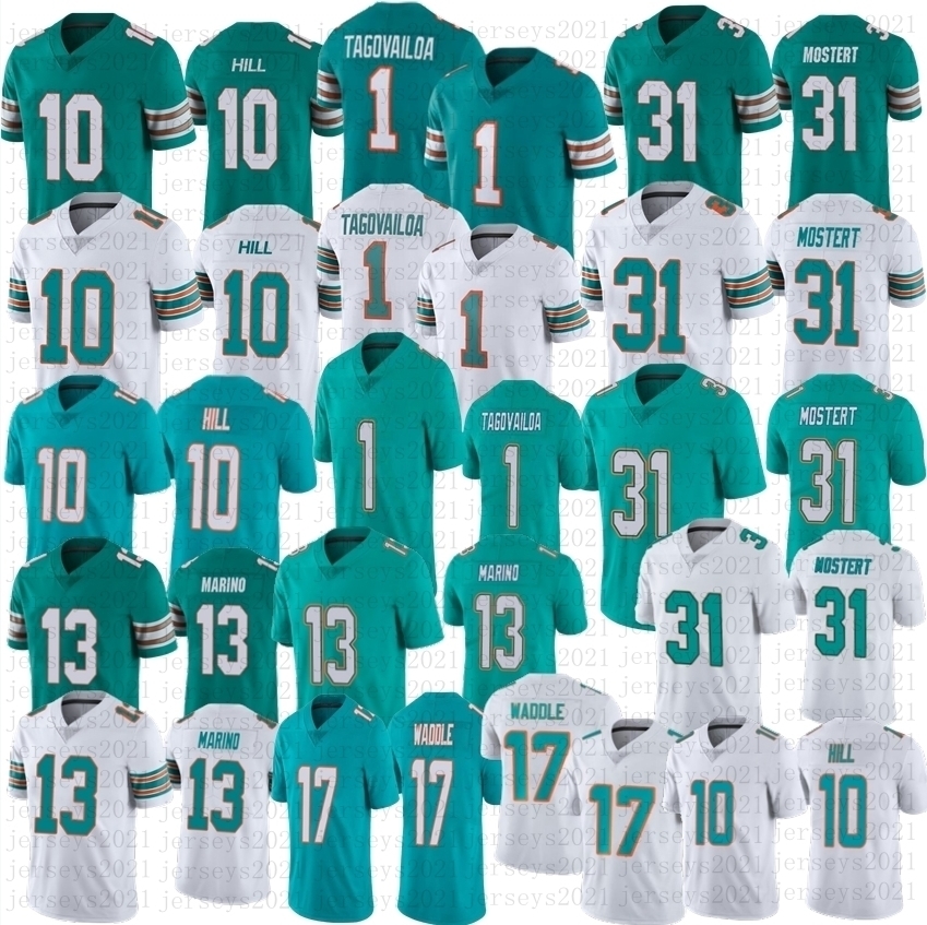 

Tyreek Hill 17 Jaylen Waddle football jersey Men Tua Tagovailoa 13 Dan Marino''Nfl''Jerseys stitched, Color rush