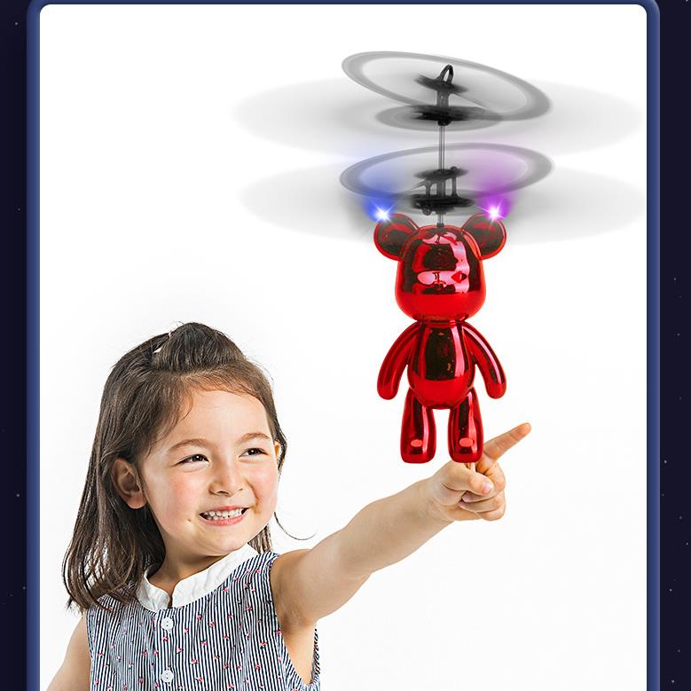 

2022 new toys Ying Aircraft Explosion Model Electroplating Bear Suspended Flying Toy