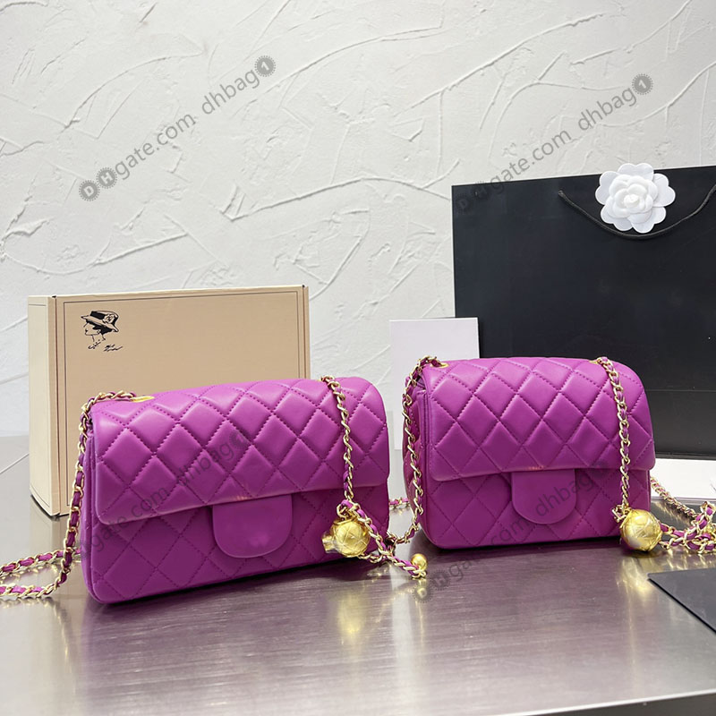 

Luxury Women Mini Flap Square Shoulder Bag Diamond Pattern Quilted Sheepskin Classic Handbags Gold-Tone Metal Hardware Ball Adjuster Designer Bags Wallet 17cm/20cm, Box