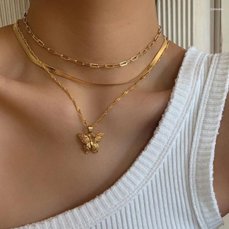 

Pendant Necklaces Bohemia Butterfly Necklace Stainless Steel Lovely Animal Statement For Women Chokers Collar Christmas Jewelry Gift