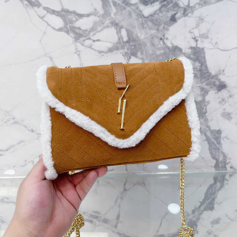 

Evening Bags Suede Messenger Crossbody Bag Chain Shoulder Bags Square Flap Women Handbags Purse Metal Letter Hasp Cell Phone Pocket Small Clutch Wallets, Customize
