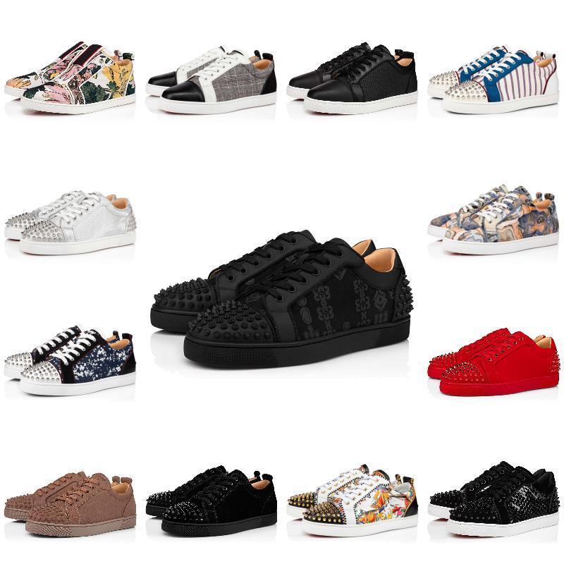 

With Box Designer Christians Red-Bottoms Casual Shoes Woman Men Designer Low ss Studded Spikes Shoes Top Quality Rivets Leather Suede Luxu, 32